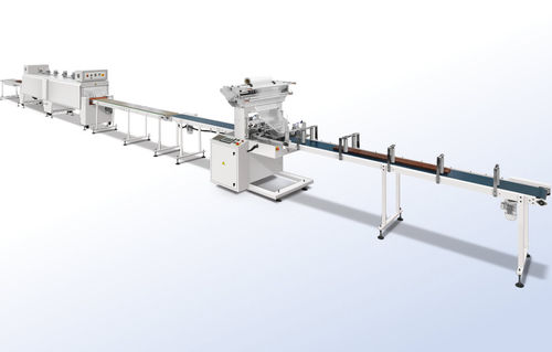 Автоматическая обверточная машина - SK-080E - Shanghai Fhope machinery co.,ltd - для трубы / напольная / с тоннелем для усадки
