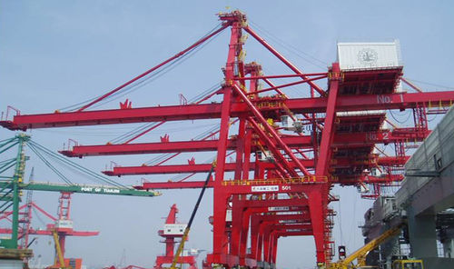 Фиксированный башенный кран - DALIAN HUARUI HEAVY INDUSTRY GROUP CO.,LTD. - со стрелой / для контейнера