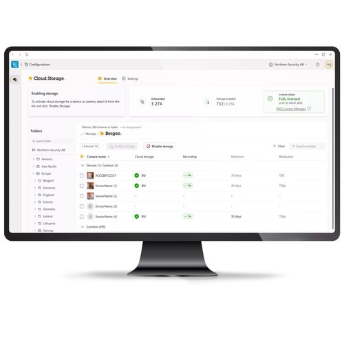 Программное обеспечение хранения - Axis Communications - для камеры / облачная среда