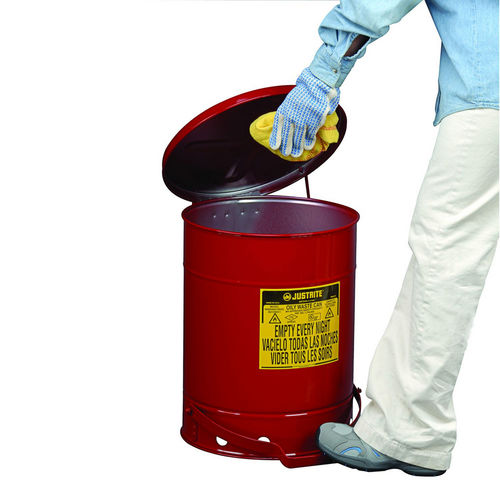 Контейнер для отходов из гальванизированной стали - 900-RD - Justrite Safety Group - для опасных отходов / для отработанного масла / с круглой крышкой
