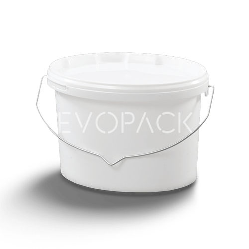 Ведро из пластика - 80016 - EVOPACK - овальное / с крышкой / с ручкой