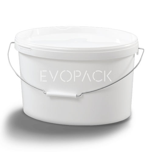 Ведро из пластика - 80018 - EVOPACK - овальное / с крышкой / с ручкой