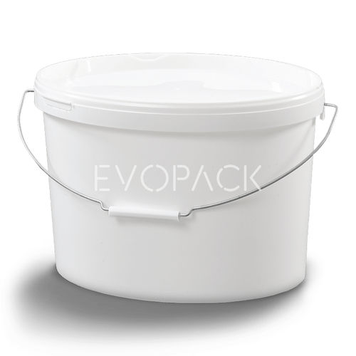 Ведро из пластика - 80019 - EVOPACK - овальное / с крышкой / с ручкой