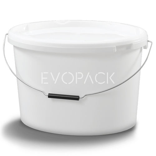 Ведро из пластика - 80021 - EVOPACK - овальное / с крышкой / с ручкой