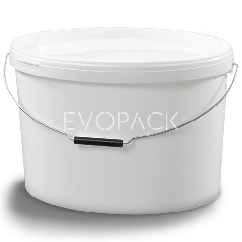Ведро из пластика - 80055 - EVOPACK - овальное / с крышкой / с ручкой
