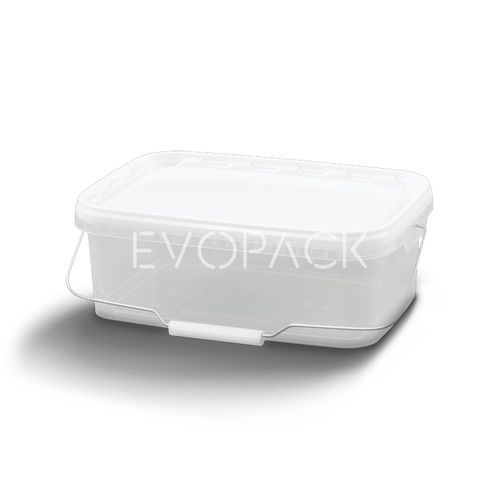 Ведро из пластика - 80014 - EVOPACK - прямоугольное / с крышкой / с ручкой