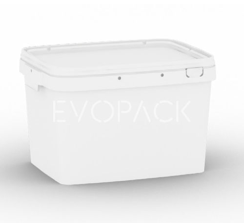 Ведро из пластика - 93601 - EVOPACK - прямоугольное / с крышкой / с ручкой