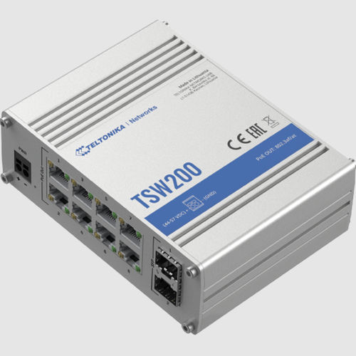 Неуправляемый коммутатор Ethernet - TSW200 - Teltonika Networks - 8 портов / Gigabit Ethernet / на DIN-рейке