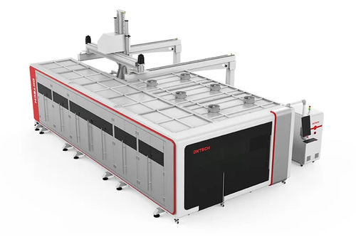 Станок для резки со столом для обмена - SPTA-Series - DXTECH CNC Machine Co., Ltd. - волоконный лазер / для металла / для листа