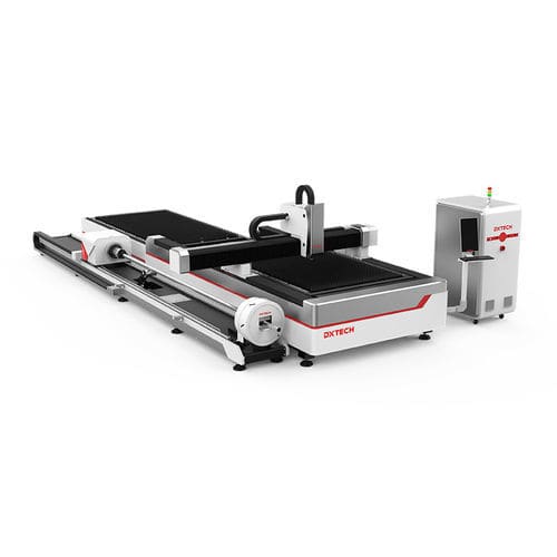 Станок для резки со столом для обмена - EPT-Series - DXTECH CNC Machine Co., Ltd. - волоконный лазер / для металла / для листа