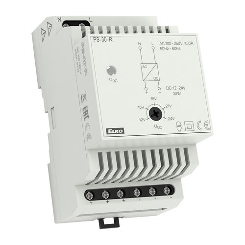 Источник электропитания на DIN-рейке - PS-30-R - ELKO - AC/DC / стабилизированный / для резки