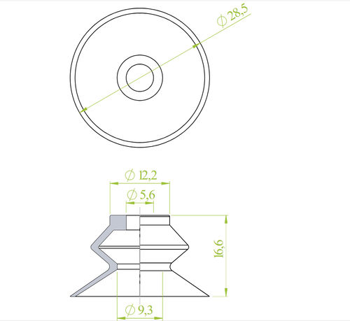 Сильфонная присоска - 210.029.010.V - Morali GmbH - виниловая