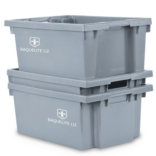Штабелируемый ящик - Lisbox 2401 - COMERCIAL BAQUELITA SL - из HDPE / для хранения / транспортный