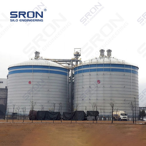 Болтовой бункер - Henan SRON SILO ENGINEERING Co., Ltd - сварной / с плоским дном / для цемента