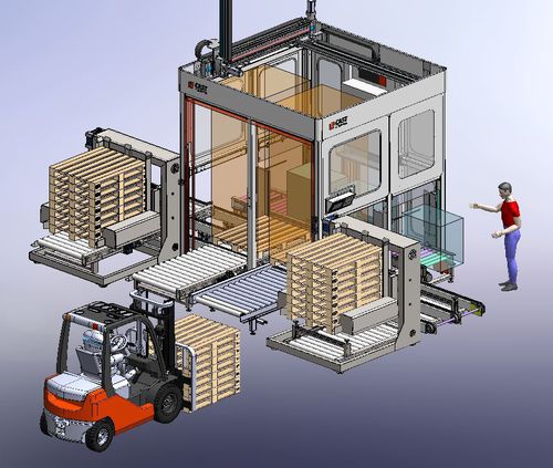 Штабелер и штабелеразгрузочная машина послойно - CUBE - CAST AUTOMATION SL - роботизированный / для шпуль / для бутылок