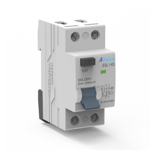 Дифференциальное устройство остаточного тока переменный ток - ESL1-63 - Aswich Electrical Co., Ltd - модульное / 4 полюса / 2 полюса