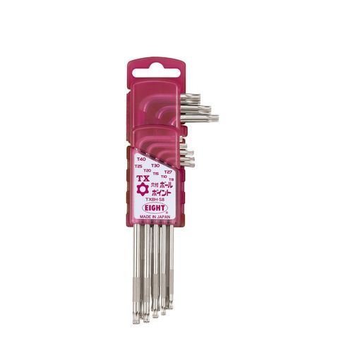 Ключ с наконечником Торкс комплект - TXBH-S8 - Eight Tool - из стали / L-образный