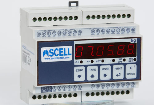 Весовой индикатор светодиодный дисплей - I700DIN - Ascell Sensor,S.L. - на DIN-рейке / герметичный / IP54
