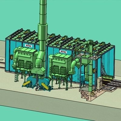 Автоматическая кабина пескоструйной обработки - Antai Heavy Industry Machinery Co., Ltd. - с конвейером / двойная