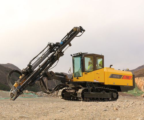 Гусеничная буровая установка - TAIYE-T45-TH - Xuanhua Taiye Drilling Machinery Co.,LTD - на грузовике / поворотная / с верхним ударником