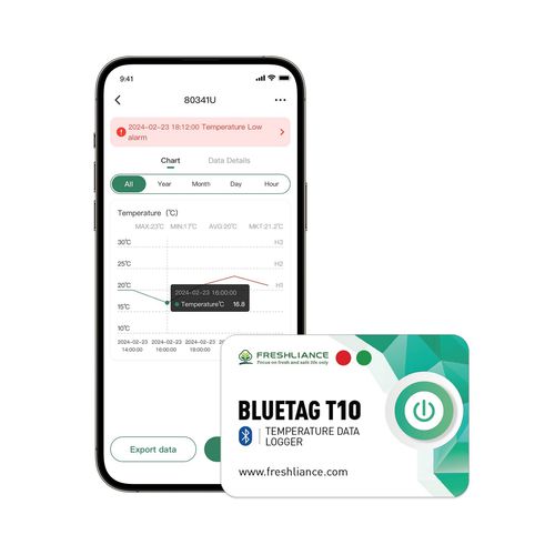 Регистратор данных для измерения температуры - BlueTag T10  - Zhengzhou Freshliance Electronics Corp.,Ltd - беспроводной / технология Bluetooth / NTC