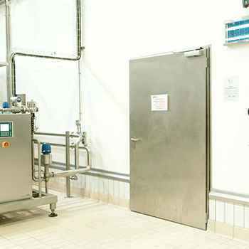 Ворота с шарниром - FLY INOX - Moreschi Chiusure Industriali S.r.l. - из нержавеющей стали / для использования в помещениях / промышленный