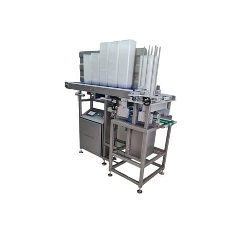 Разгрузочный штабелер для лотков - BDN-80 - BESATECH Food Processing Machines - для пищевой промышленности / контролируемый PLC / полностью автоматический