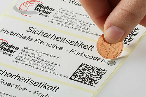 Этикетка для обеспечения безопасности - Bluhm Systeme GmbH - набивная