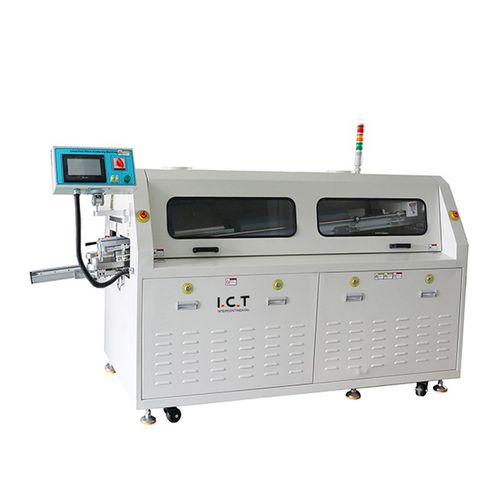 Машина для пайки мягким припоем волной - W series - Dongguan ICT Technology Co.,Ltd - путем переплавки / контролируемая PLC / для печатной платы