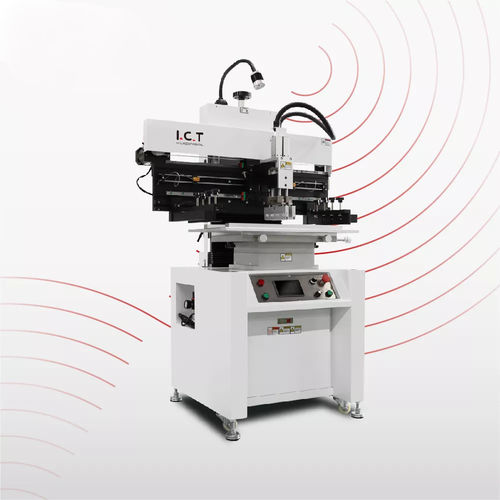 Полуавтоматическая машина для трафаретной печати - P series - Dongguan ICT Technology Co.,Ltd - для пасты для сварки / PCB / модульная