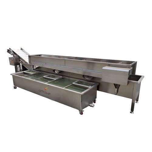 Линия для мойки продуктов питания для овощей - Zibo Unique Machinery Co., Ltd. - для фруктов / автоматическая / с ленточным конвейером