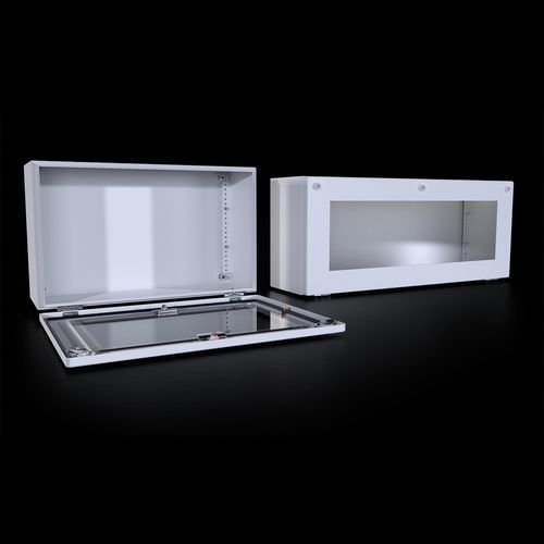 Корпус со стеклянной дверью - KT 37 series - Tekpan Teknik Elk. Kumanda Pano San. ve Tur. Tic. A.S. - настенный / прямоугольный / из мягкой стали