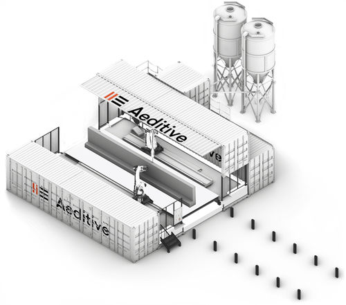 Роботизированный принтер 3D - Aeditor - Aeditive GmbH - для бетона / для строительства / со струей материала