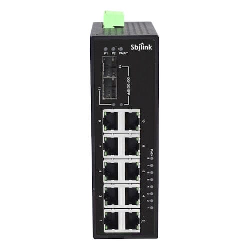 Неуправляемый коммутатор Ethernet - RPT-1012G-2F-X4 - Sbjlink/Subject Link Inc. - 12 портов / Gigabit Ethernet / на DIN-рейке