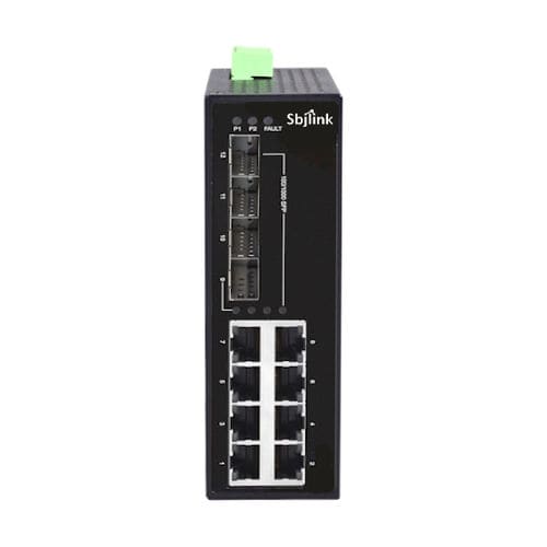 Неуправляемый коммутатор Ethernet - RPT-1012G-4F-X4  - Sbjlink/Subject Link Inc. - 12 портов / Gigabit Ethernet / на DIN-рейке