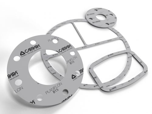 Прокладочный лист из ПТФЭ - PLANIFLON™ B15 - Carrara Global Sealing Solution - установленный на фланце / для газов / для использования в промышленности