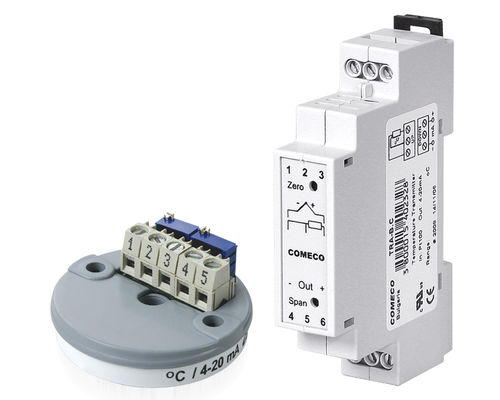 Трансмиттер температуры на DIN-рейке - -50 °C ... +1 600 °C | TRA series - Comeco Control & Measurement - термопара / аналоговый / процесса