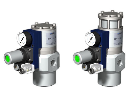 Клапан с коническим чашечным шлифовальным кругом - HPP-1 15 PC, HPP-2 15 PC - Müller co ax GmbH - для регулировки давления