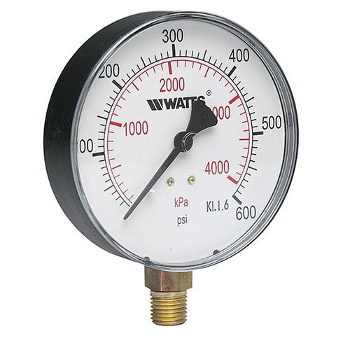 Манометр со шкалой - LFDPG-1 - Watts Water Technologies - резьбовой / с трубкой Бурдона / для процесса