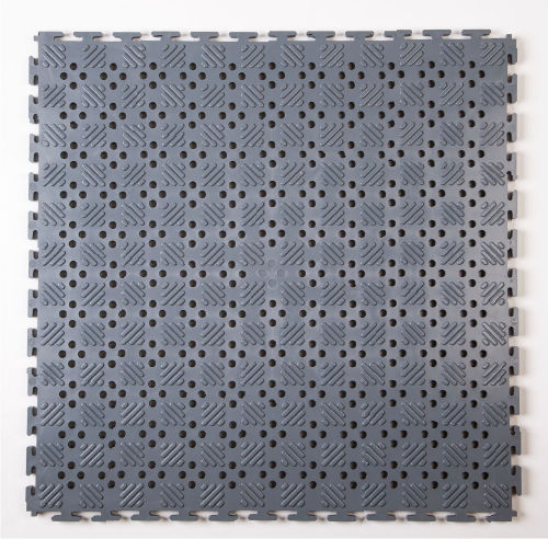 Половая плитка из ПВХ - Lock-Mat Open  - ECOLOC PVC Interlocking Floor Tiles - из шифера / противоскользящая / для гаража