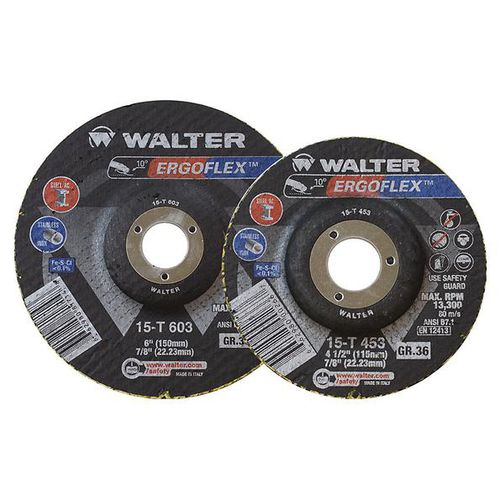 Точильный круг для обработки поверхностей - ERGOFLEX™  - WALTER - плоский / из нержавеющей стали