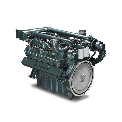 Дизельный двигатель - DP222CB - HD HYUNDAI INFRACORE - 12 цилиндров / интеркулер турбины / для электрогенераторной установки