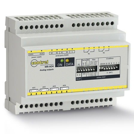 Аналоговый модуль входа/выхода - MR-AO4 - Contrel elettronica - RS485 / 4 цифровых выхода / для автоматизации процесса