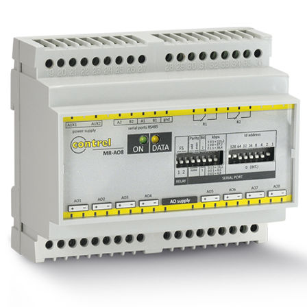 Аналоговый модуль входа/выхода - MR-AO8 - Contrel elettronica - RS485 / 8 цифровых выходов / для автоматизации процесса