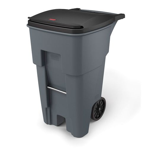 Контейнер для отходов из пластика - FG9W2100GRAY - Rubbermaid - с крышкой / с ручкой / 2-колесный