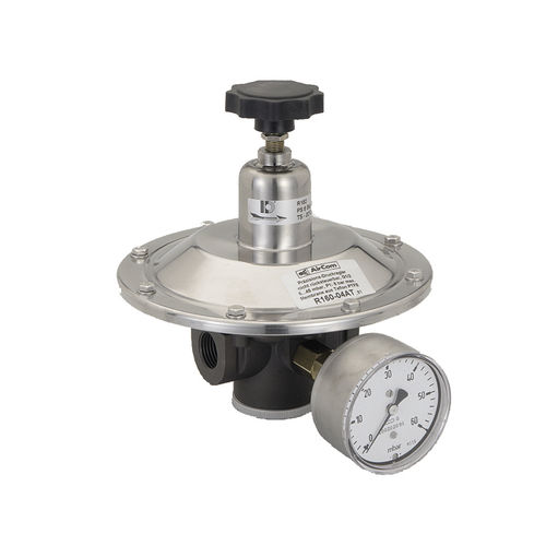Регулятор давления для газа - R160 series - AirCom Pneumatic - мембранный / одноуровневый / из латуни