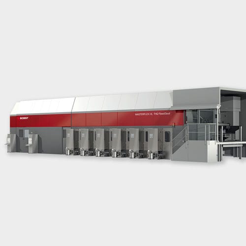 Линейный флексографическая печатная машина - MASTERFLEX-XL THQ - BOBST - 6-цветный / для картонных коробок / для упаковки