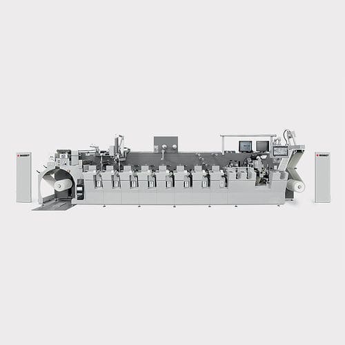 Линейный флексографическая печатная машина - M3 - BOBST - 8-цветный / для бумаги / для пластиковой пленки