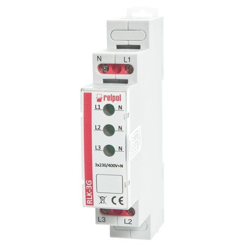 Световой индикатор трехфазное напряжение - RLK-3 series - RELPOL - постоянный / LED / на DIN-рейке