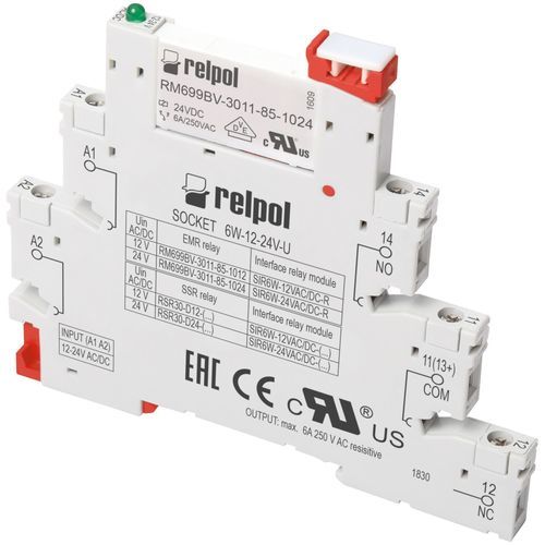 Электромеханическое реле DC - SIR6 series - RELPOL - AC / миниатюрное / на DIN-рейке